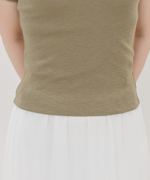 MISCH MASCH(ミッシュマッシュ)の「2026春夏新作 フラワーレースネック半袖トップス(Tシャツ/カットソー・レディース・ホワイト/ブラック/ブラウン・フリ-)」の9枚目の写真