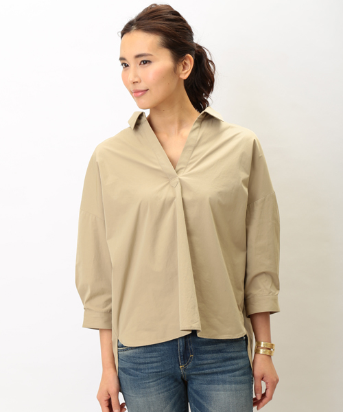 GALLARDAGALANTE（ガリャルダガランテ）の「BIGシャツ（シャツ/ブラウス・レディース・カーキ/オフホワイト/ベージュ/ネイビー・FREE）」の17枚目の写真