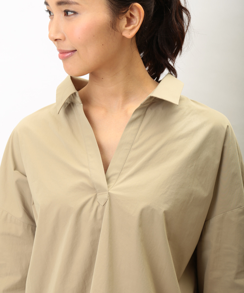 GALLARDAGALANTE（ガリャルダガランテ）の「BIGシャツ（シャツ/ブラウス・レディース・カーキ/オフホワイト/ベージュ/ネイビー・FREE）」の22枚目の写真