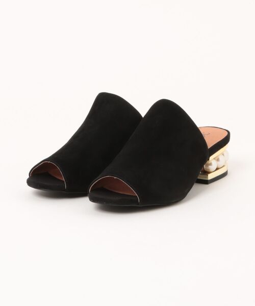 Jeffrey Campbell（ジェフリーキャンベル）の「スエードパールヒールサンダル（サンダル・レディース・ブラック・38/37/36）」の2枚目の写真