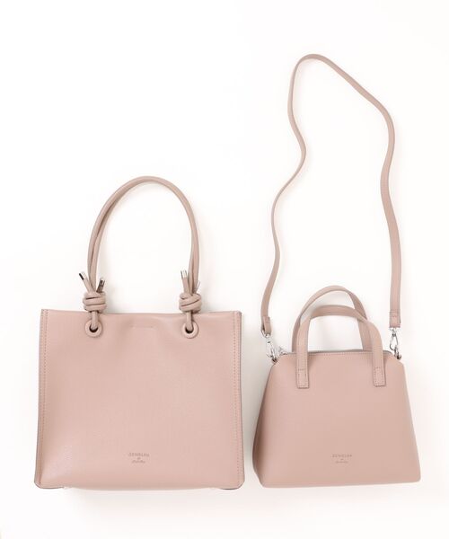 Jewelna Rose(ジュエルナローズ)の「2点セット ノットハンドルトート 16372(トートバッグ・レディース・ブラック/ライトベージュ/ダークブラウン・FREE)」の3枚目の写真