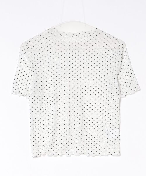 Chiina（チーナ）の「【Chiina】シアードット 半袖トップス（Tシャツ/カットソー・レディース・ホワイト/ブラック・FREE）」の5枚目の写真
