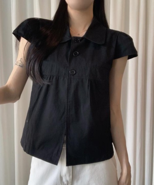 semplice（センプリチェ）の「シャツ【韓国ファッション】（シャツ/ブラウス・レディース・ブラック/ベージュ・F）」の7枚目の写真