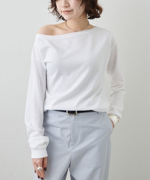 Whim Gazette(ウィムガゼット)の「【GEMINI】バックプリントカットソー(Tシャツ/カットソー・レディース・オフホワイト/チャコールグレー・FREE)」の4枚目の写真
