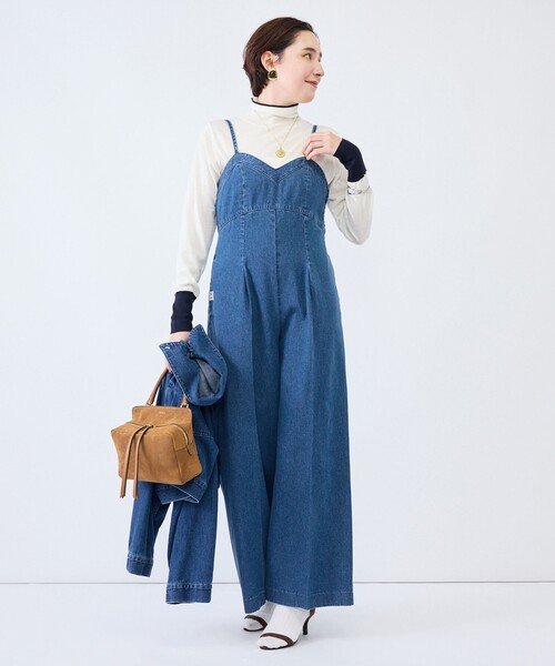 Rie Miller(リエミラー)の「【RM denim】デニムオールインワン(つなぎ/オールインワン・レディース・インディゴブルー/ブラック・M)」の1枚目の写真