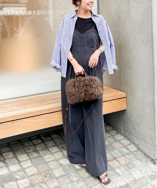 Rie Miller(リエミラー)の「【RM denim】デニムオールインワン(つなぎ/オールインワン・レディース・インディゴブルー/ブラック・M)」の3枚目の写真