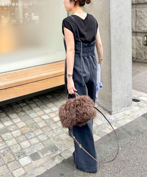 Rie Miller(リエミラー)の「【RM denim】デニムオールインワン(つなぎ/オールインワン・レディース・インディゴブルー/ブラック・M)」の4枚目の写真