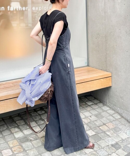 Rie Miller(リエミラー)の「【RM denim】デニムオールインワン(つなぎ/オールインワン・レディース・インディゴブルー/ブラック・M)」の6枚目の写真