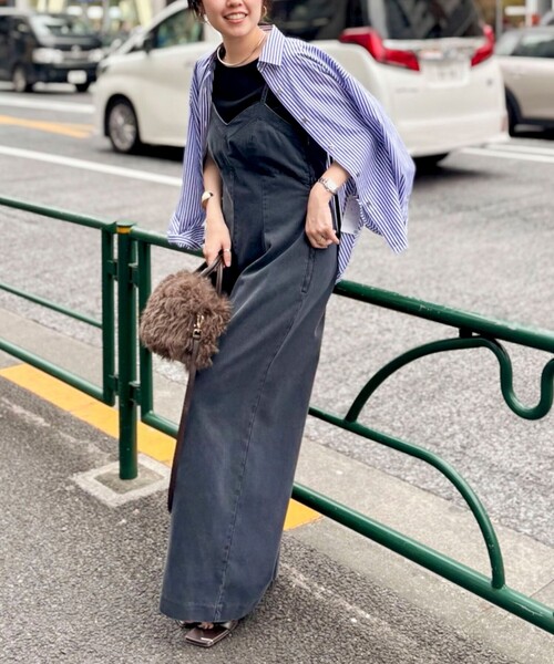 Rie Miller(リエミラー)の「【RM denim】デニムオールインワン(つなぎ/オールインワン・レディース・インディゴブルー/ブラック・M)」の8枚目の写真