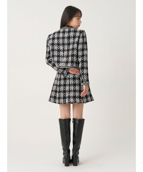 SNIDEL(スナイデル)の「【セットアップ対応】レースディティールツイードジャケット(ノーカラージャケット・レディース・ブラック/ホワイト/マルチ・0/1)」の17枚目の写真