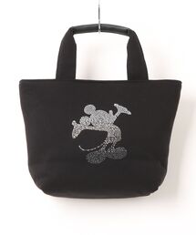 【1PIU1UGUALE3 RELAX】MICKEY SILHOUETTE GRADATION LINESTONE BAG