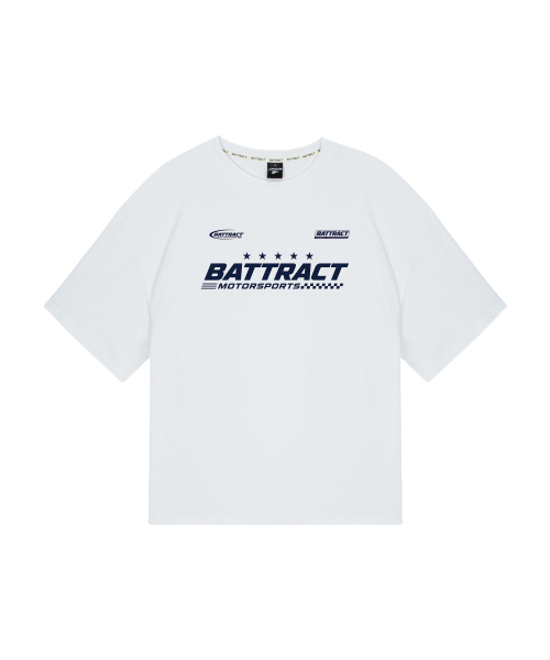 BATTRACT（バトラクト）の「モータースポーツオーバーサイズ半袖Tシャツ[ホワイト]（Tシャツ/カットソー・メンズ・ホワイト・1/2）」の2枚目の写真