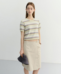 UNISEX STRIPED CREWNECK KNIT_UDSW6B129_MINT / CREAM