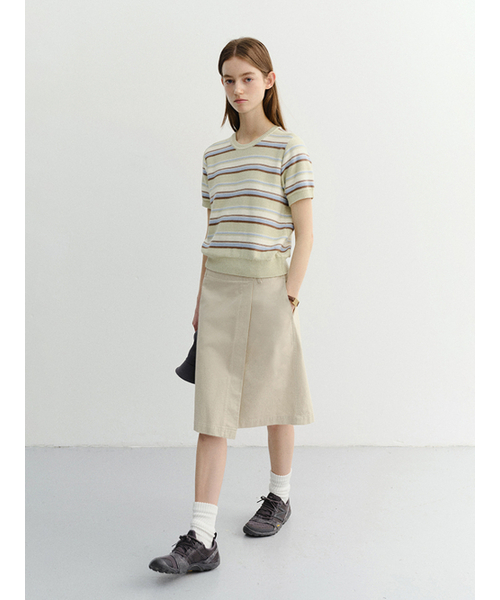 DUNST(ダンスト)の「UNISEX STRIPED CREWNECK KNIT_UDSW6B129_MINT / CREAM(ニット/セーター・レディース・アイボリー・X-SMALL/SMALL/MEDIUM)」の2枚目の写真