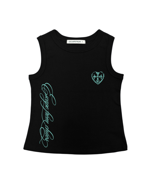 ESCAPEFROM(エスケープフロム)の「ESCF レタリングクロスプリントスリーブレスグレー(Tシャツ/カットソー・レディース・その他・MEDIUM)」の4枚目の写真