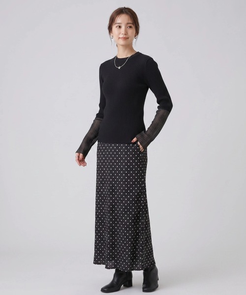 Nunc.(ヌンク)の「シアースリーブリブニットプルオーバー(ニット/セーター・レディース・ブラック/ダークブラウン/グレー/オフホワイト/ダークブルー・FREE)」の19枚目の写真