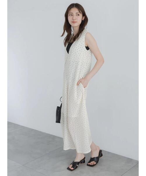 Te chichi(テチチ)の「【高通気】2wayオールインワン(サロペット/オーバーオール・レディース・オフホワイト/ブラック・F)」の3枚目の写真