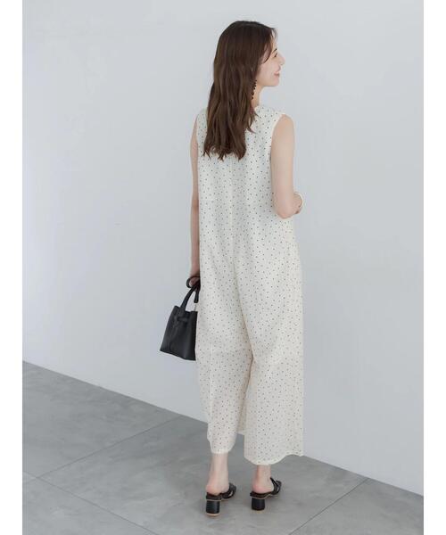 Te chichi(テチチ)の「【高通気】2wayオールインワン(サロペット/オーバーオール・レディース・オフホワイト/ブラック・F)」の9枚目の写真