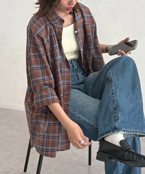 U.S. POLO ASSN.(ユーエスポロアッスン)の「ビッグチェックシャツ(シャツ/ブラウス・レディース・ブラウン/ベージュ/ネイビー/レッド・FREE)」の1枚目の写真