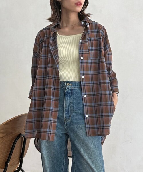 U.S. POLO ASSN.(ユーエスポロアッスン)の「ビッグチェックシャツ(シャツ/ブラウス・レディース・ブラウン/ベージュ/ネイビー/レッド・FREE)」の19枚目の写真