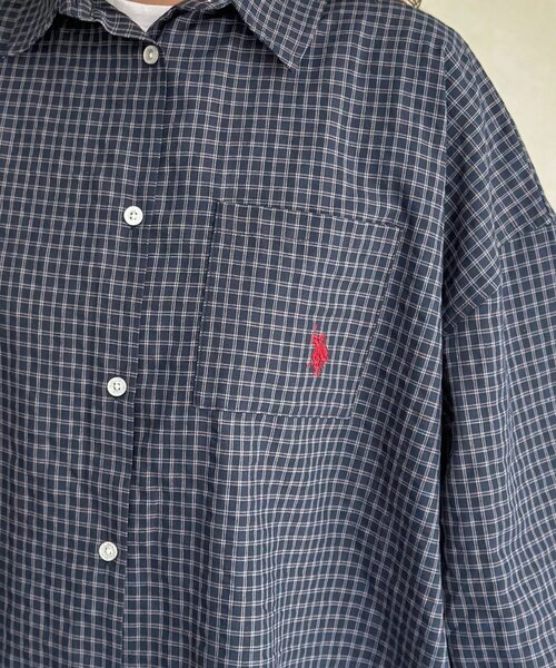 U.S. POLO ASSN.(ユーエスポロアッスン)の「ビッグチェックシャツ(シャツ/ブラウス・レディース・ブラウン/ベージュ/ネイビー/レッド・FREE)」の8枚目の写真