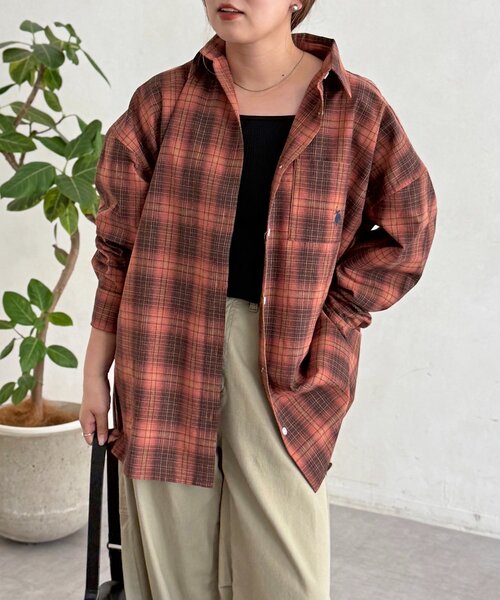 U.S. POLO ASSN.(ユーエスポロアッスン)の「ビッグチェックシャツ(シャツ/ブラウス・レディース・ブラウン/ベージュ/ネイビー/レッド・FREE)」の9枚目の写真