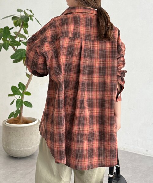 U.S. POLO ASSN.(ユーエスポロアッスン)の「ビッグチェックシャツ(シャツ/ブラウス・レディース・ブラウン/ベージュ/ネイビー/レッド・FREE)」の11枚目の写真