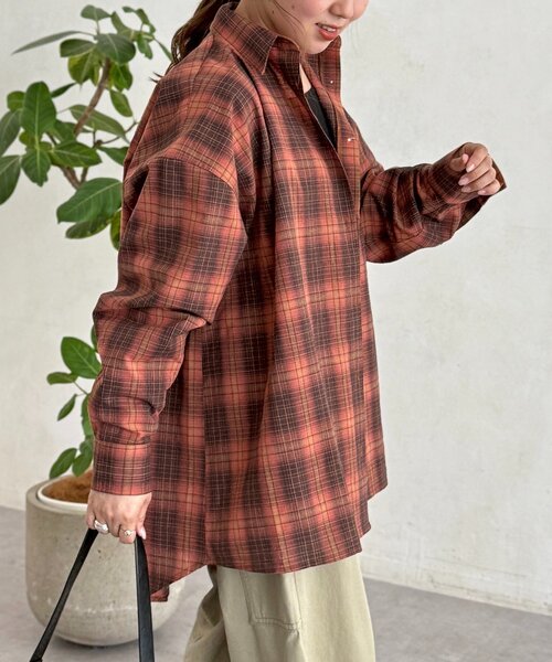 U.S. POLO ASSN.(ユーエスポロアッスン)の「ビッグチェックシャツ(シャツ/ブラウス・レディース・ブラウン/ベージュ/ネイビー/レッド・FREE)」の12枚目の写真