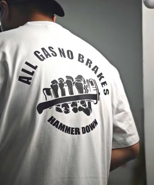 CELENA BEATS(セレナビーツ)の「バックメッセージスカルハンドプリントTシャツ(Tシャツ/カットソー・メンズ・ホワイト/ブラック・L/M/S)」の6枚目の写真