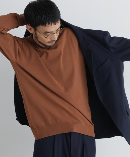 NANO universe(ナノユニバース)の「ジャケT(R) ELITE FUNCTION ニット長袖(ニット/セーター・メンズ・ネイビー/ブラウン/サックスブルー/ブラック・S/M/L)」の3枚目の写真