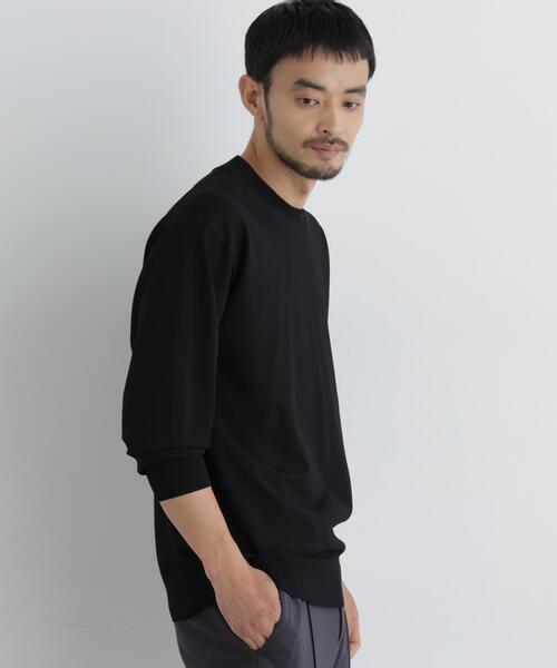 NANO universe(ナノユニバース)の「ジャケT(R) ELITE FUNCTION ニット長袖(ニット/セーター・メンズ・ネイビー/ブラウン/サックスブルー/ブラック・S/M/L)」の6枚目の写真