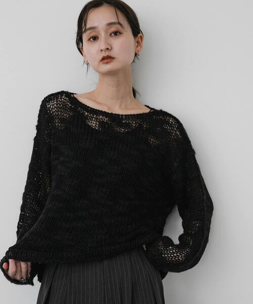 SENSE OF PLACE by URBAN RESEARCH(センスオブプレイスバイアーバンリサーチ)の「『洗濯可』ローゲージスラブニット(ニット/セーター・レディース・ブラウン/ベージュ/ブラック・ONE)」の15枚目の写真