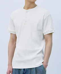 ATEZ（アテズ）の「リブヘンリーネック半袖Tシャツ[アイボリー]（Tシャツ/カットソー）」