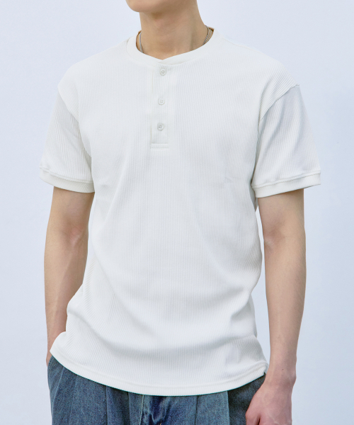 ATEZ（アテズ）の「リブヘンリーネック半袖Tシャツ[アイボリー]（Tシャツ/カットソー・レディース・その他・LARGE/MEDIUM/X-LARGE）」の2枚目の写真
