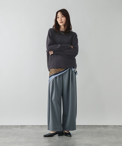 GLOBAL WORK(グローバルワーク)の「ブークレドルマンニットプルオーバー/1051195(ニット/セーター・レディース・グリーン系その他6/チャコールグレー/コーラルピンク・MEDIUM/LARGE)」の4枚目の写真