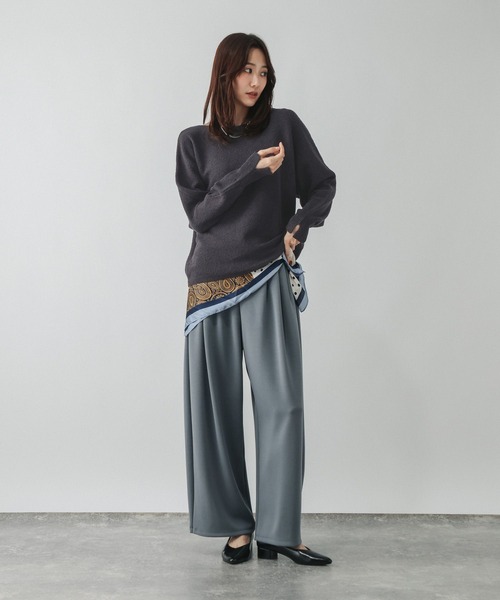 GLOBAL WORK(グローバルワーク)の「ブークレドルマンニットプルオーバー/1051195(ニット/セーター・レディース・グリーン系その他6/チャコールグレー/コーラルピンク・MEDIUM/LARGE)」の5枚目の写真