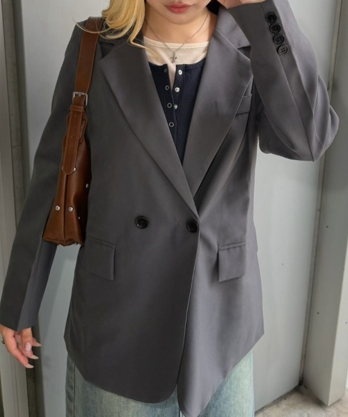 APPORTE PAR LES MARCHES(アポルテパーレマルシェ)の「テーラージャケット(テーラードジャケット・レディース・グレー・SMALL/MEDIUM)」の5枚目の写真