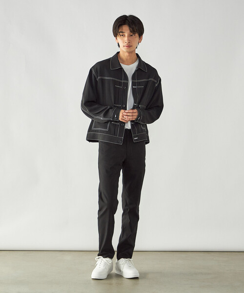 COMME CA ISM(コムサイズム)の「【吸水速乾】コントラストステッチ ショートブルゾン(ブルゾン・メンズ・ブラック・M/L)」の9枚目の写真