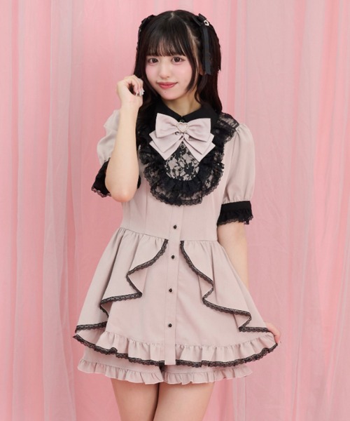 Secret Honey(シークレットハニー)の「オーバースカートセットアップ(セットアップ・レディース・ピンク/ブラック/ワインレッド・MEDIUM)」の1枚目の写真