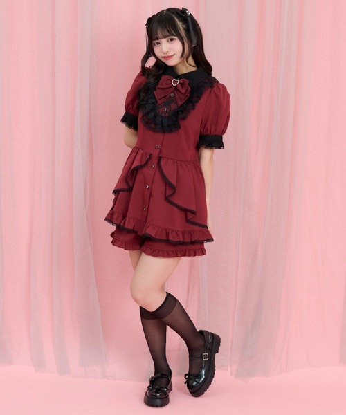 Secret Honey(シークレットハニー)の「オーバースカートセットアップ(セットアップ・レディース・ピンク/ブラック/ワインレッド・MEDIUM)」の7枚目の写真