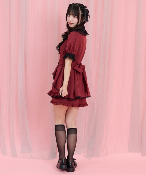 Secret Honey(シークレットハニー)の「オーバースカートセットアップ(セットアップ・レディース・ピンク/ブラック/ワインレッド・MEDIUM)」の9枚目の写真
