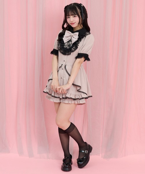 Secret Honey(シークレットハニー)の「オーバースカートセットアップ(セットアップ・レディース・ピンク/ブラック/ワインレッド・MEDIUM)」の4枚目の写真