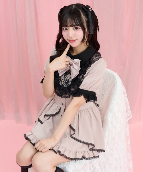 Secret Honey(シークレットハニー)の「オーバースカートセットアップ(セットアップ・レディース・ピンク/ブラック/ワインレッド・MEDIUM)」の5枚目の写真
