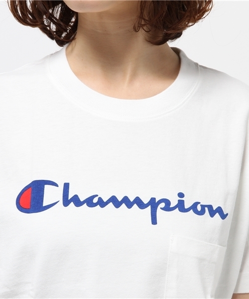 E hyphen world gallery（イーハイフンワールドギャラリー）の「ChampionロゴプリントBigTシャツ（Tシャツ/カットソー・レディース・ブラック/ホワイト/杢グレー/ブルー・FREE）」の10枚目の写真