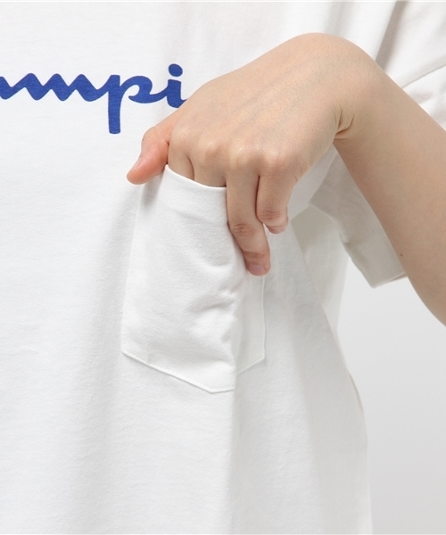 E hyphen world gallery（イーハイフンワールドギャラリー）の「ChampionロゴプリントBigTシャツ（Tシャツ/カットソー・レディース・ブラック/ホワイト/杢グレー/ブルー・FREE）」の8枚目の写真