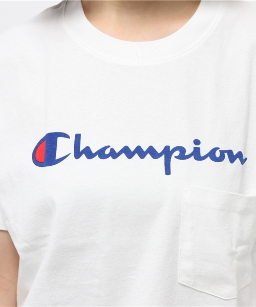 E hyphen world gallery（イーハイフンワールドギャラリー）の「ChampionロゴプリントBigTシャツ（Tシャツ/カットソー・レディース・ブラック/ホワイト/杢グレー/ブルー・FREE）」の6枚目の写真