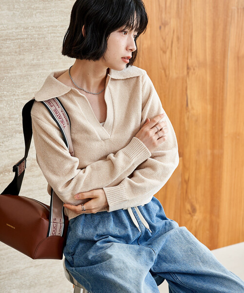FREAK'S STORE(フリークスストア)の「モール スキッパーニット(ニット/セーター・レディース・ブラウン/オフホワイト/ネイビー・フリ-)」の20枚目の写真