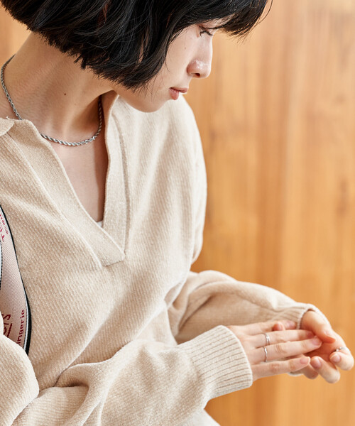 FREAK'S STORE(フリークスストア)の「モール スキッパーニット(ニット/セーター・レディース・ブラウン/オフホワイト/ネイビー・フリ-)」の21枚目の写真