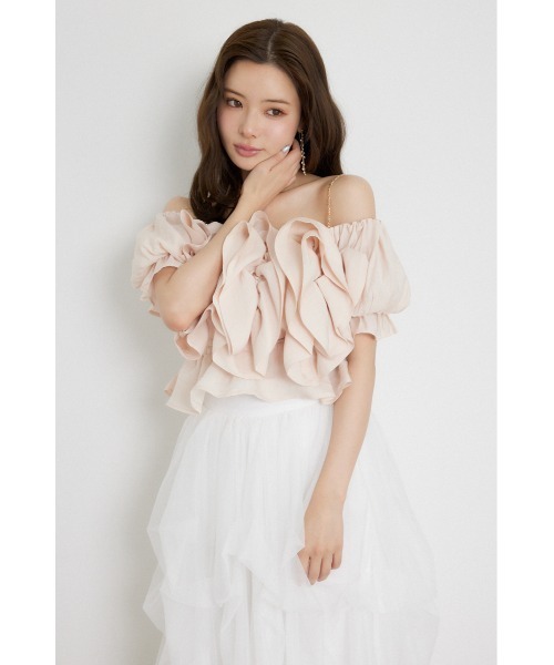 rienda(リエンダ)の「ボリュームフリルブラウス 夏服 秋服(シャツ/ブラウス・レディース・カーキ/ブラウン/ピンク・SMALL/MEDIUM)」の20枚目の写真