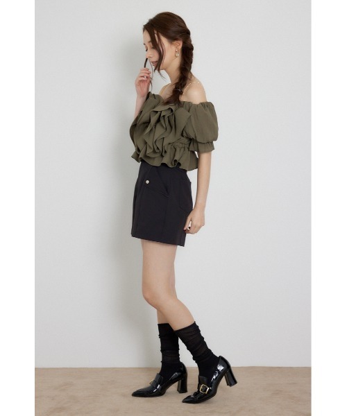 rienda(リエンダ)の「ボリュームフリルブラウス 夏服 秋服(シャツ/ブラウス・レディース・カーキ/ブラウン/ピンク・SMALL/MEDIUM)」の11枚目の写真